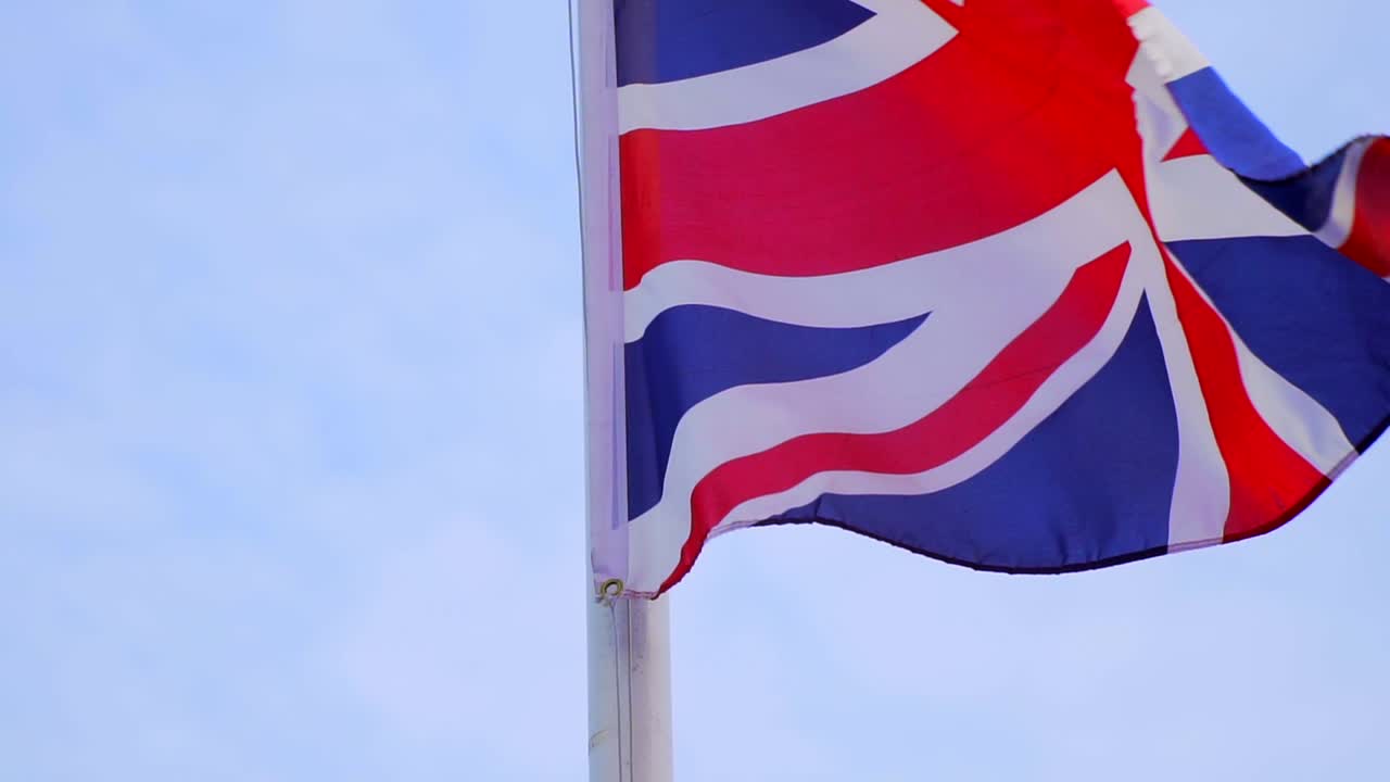 Slowmotion van de Britse vlag.