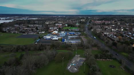 Buildings-And-Residential-Area-In-Harlow-Town,-Essex,-England,-United-Kingdom