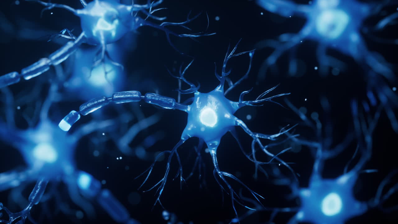 biología de la célula nerviosa con el concepto de biomedicina, renderización en 3d.