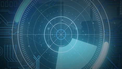 animation of scope scanning and data processing over circuit board