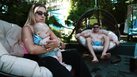 family enjoying a summer day outdoors