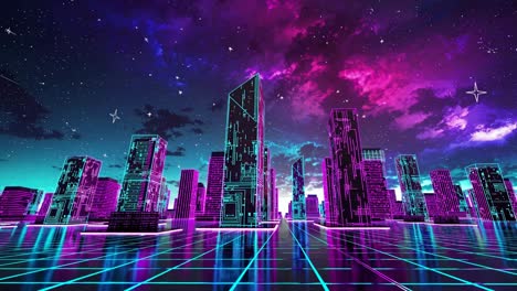 cyberpunk cityscape at night