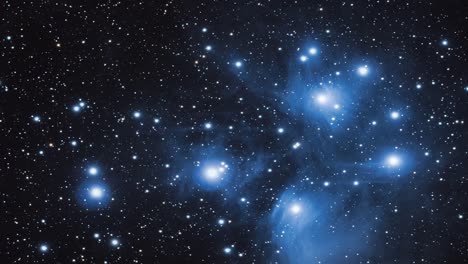 pleiades. m45 open star cluster in constellation taurus, also known as seven sisters.