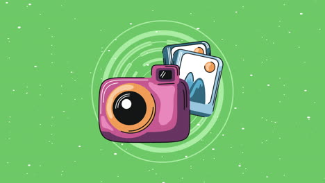 cámara con fotos