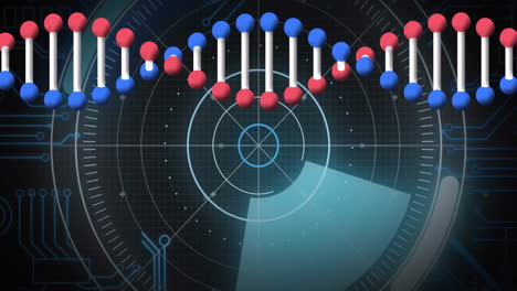 Animación-De-Cadena-De-ADN-Y-Procesamiento-De-Datos-Científicos-A-Través-De-Una-Interfaz-Digital