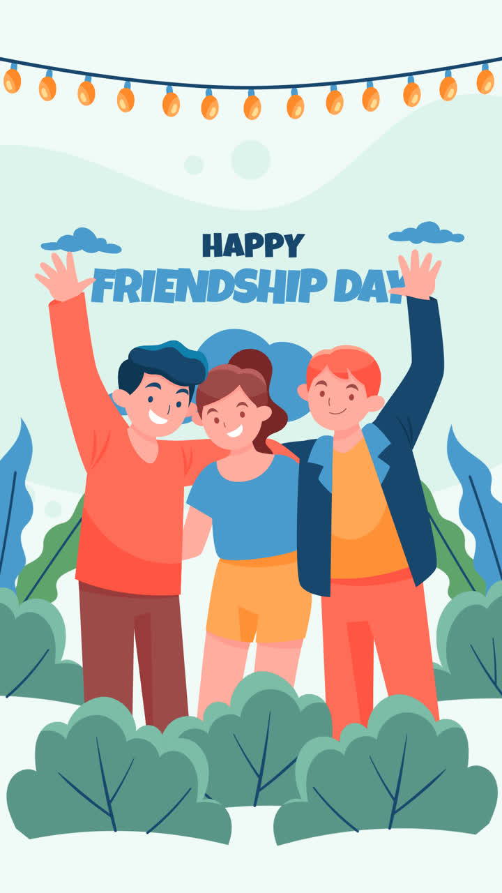 국제 우정 날 축하 를 위한 평평 한 배경 의 모션 그래픽