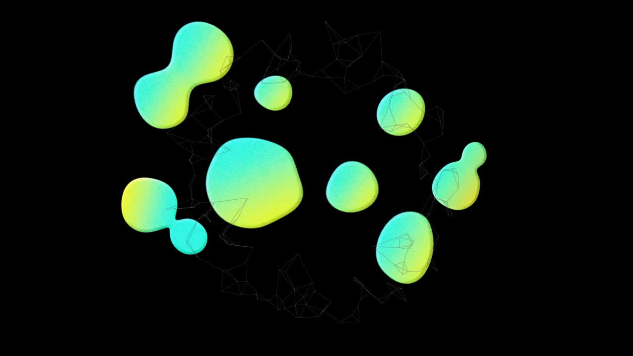 Animation of green virus cells on black background