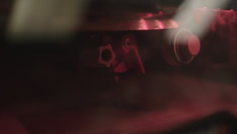 close-up of a machine's internal mechanism