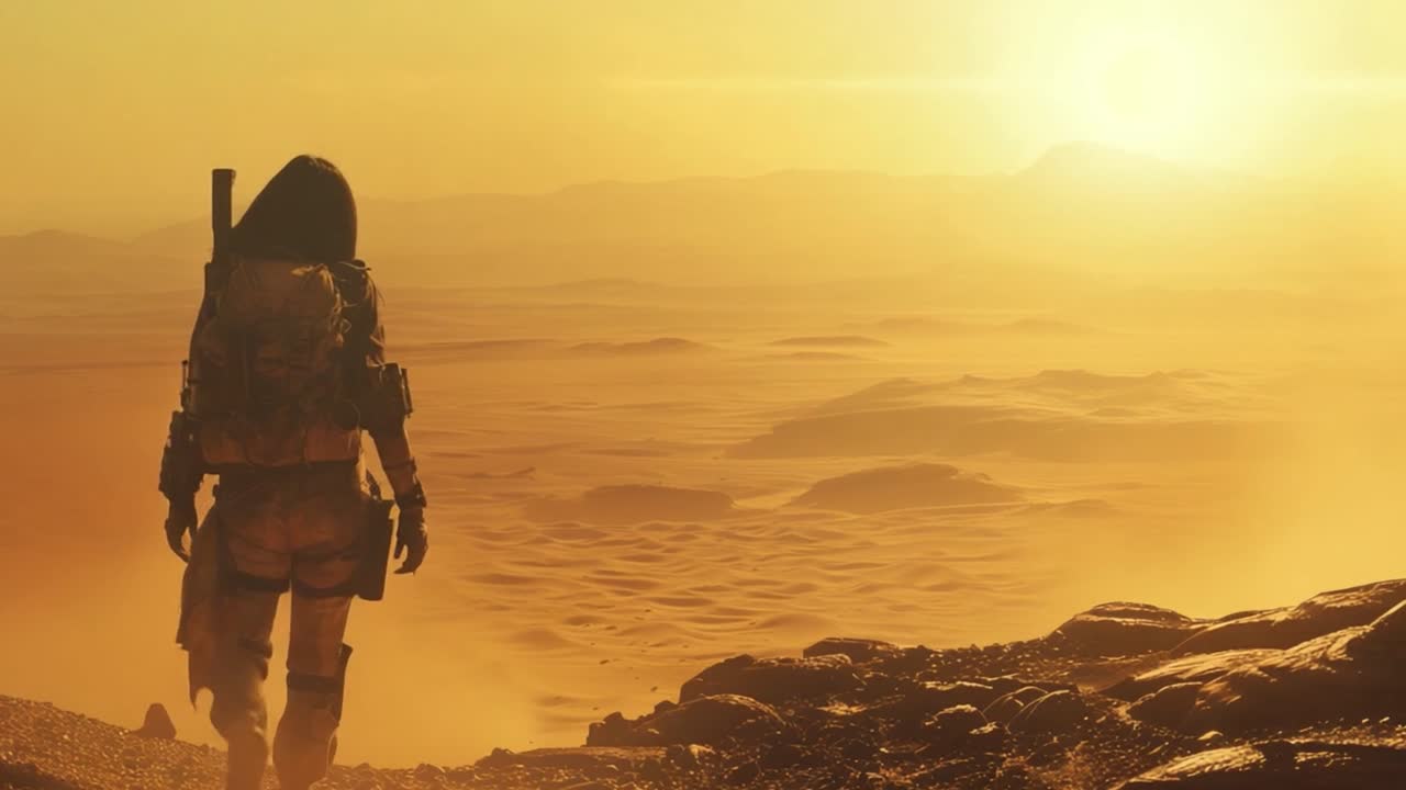 Astronaut exploring Mars