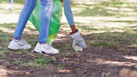 closeup of a community service volunteer cleaning