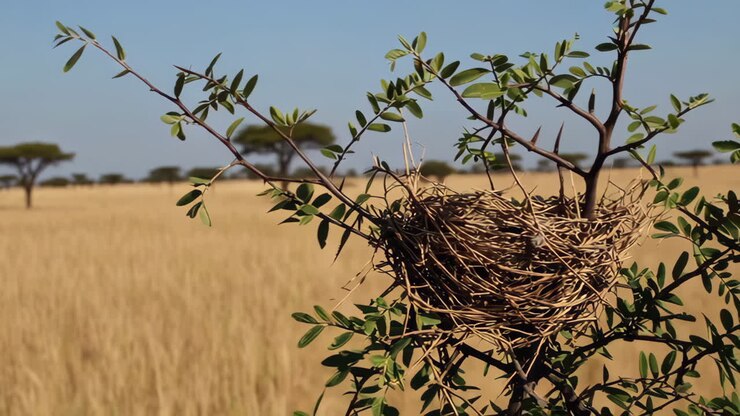Bird's Nest in African Savanna