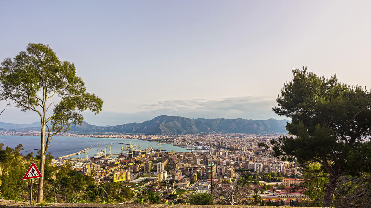 vista point belvedere montepellegrino에서 이탈리아 팔레르모의 숨막히는 전경