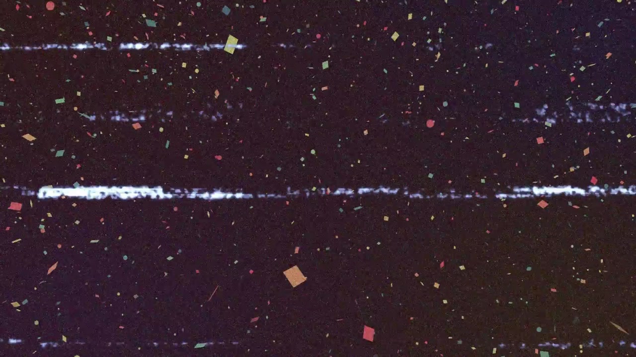 Static lines shifting, flickering after glitch event, color fragments drifting visualizing glitch