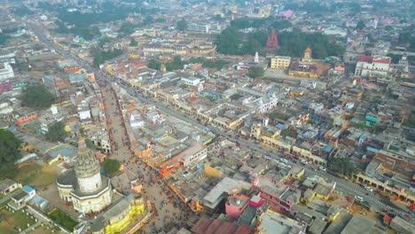 Ayodhya-Drohnenansicht-Shri-Ram-Mandir,-Shri-Hanuman-Garhi-Mandir,-Lata-Mangeshkar-Chowk-Und-Ram-Ki-Paidi-Ghats