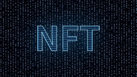 nft nonfungible tokens concept with dark background, 3d rendering.