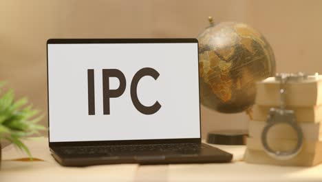 ipc displayed in legal laptop screen