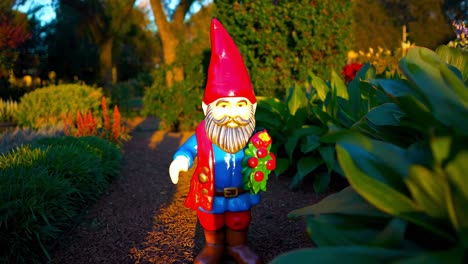 garden gnome in a sunny garden