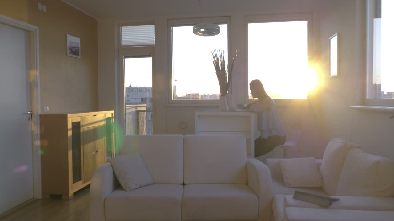 집에서 일하고 집안일을 하는 것