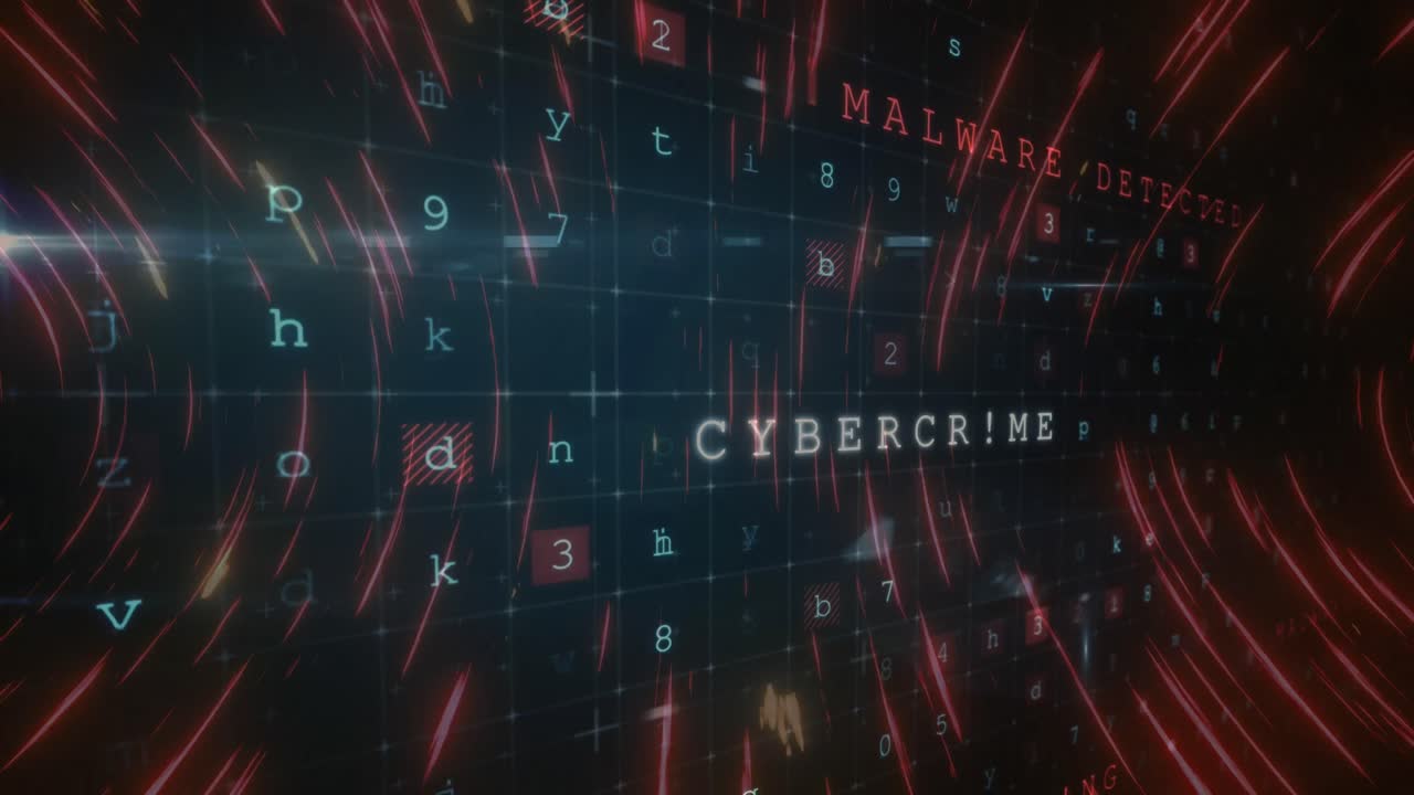 textos de concepto de seguridad cibernética contra rastros de luz en movimiento