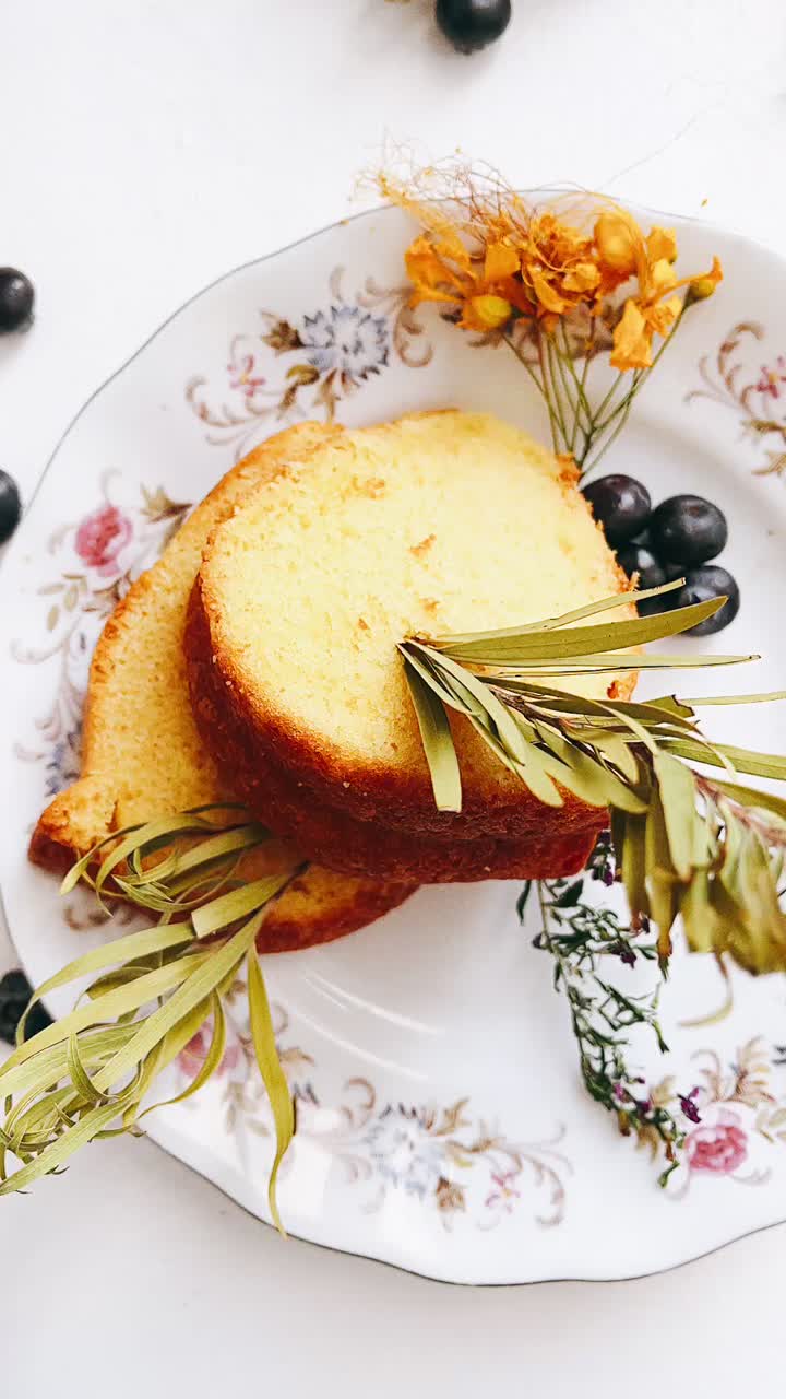 Lemon Cake with Floral Arrangement