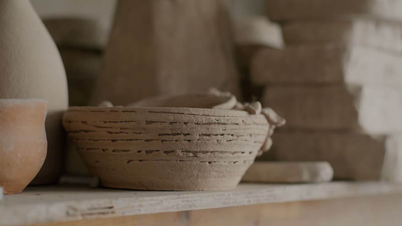 глиняная посуда в мастерской