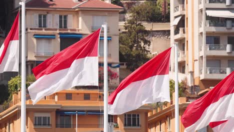 red and white flag waving in monte carlo