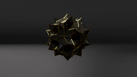 estrella de polígono negro 3d en fondo negro. fondo 3d abstracto. patrón geométrico de lujo. fondo de ciencia de conexión. fondo de líneas 3d. superficie oscura poligonal. capaz de hacer un bucle sin costuras 4k