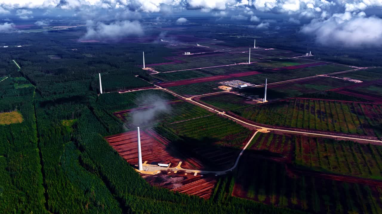 Industrial Transformation: Peat Harvesting and Renewable Wind Power