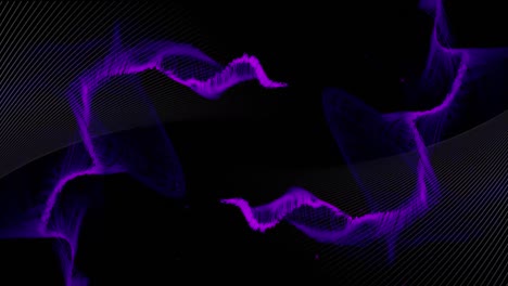 animation of purple and white shapes on black background