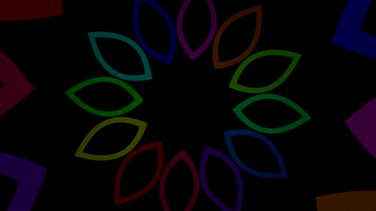 중앙에서 회전하고 크기를 늘려서 전체 배경을 고 사라지는 그래픽 디자인입니다.