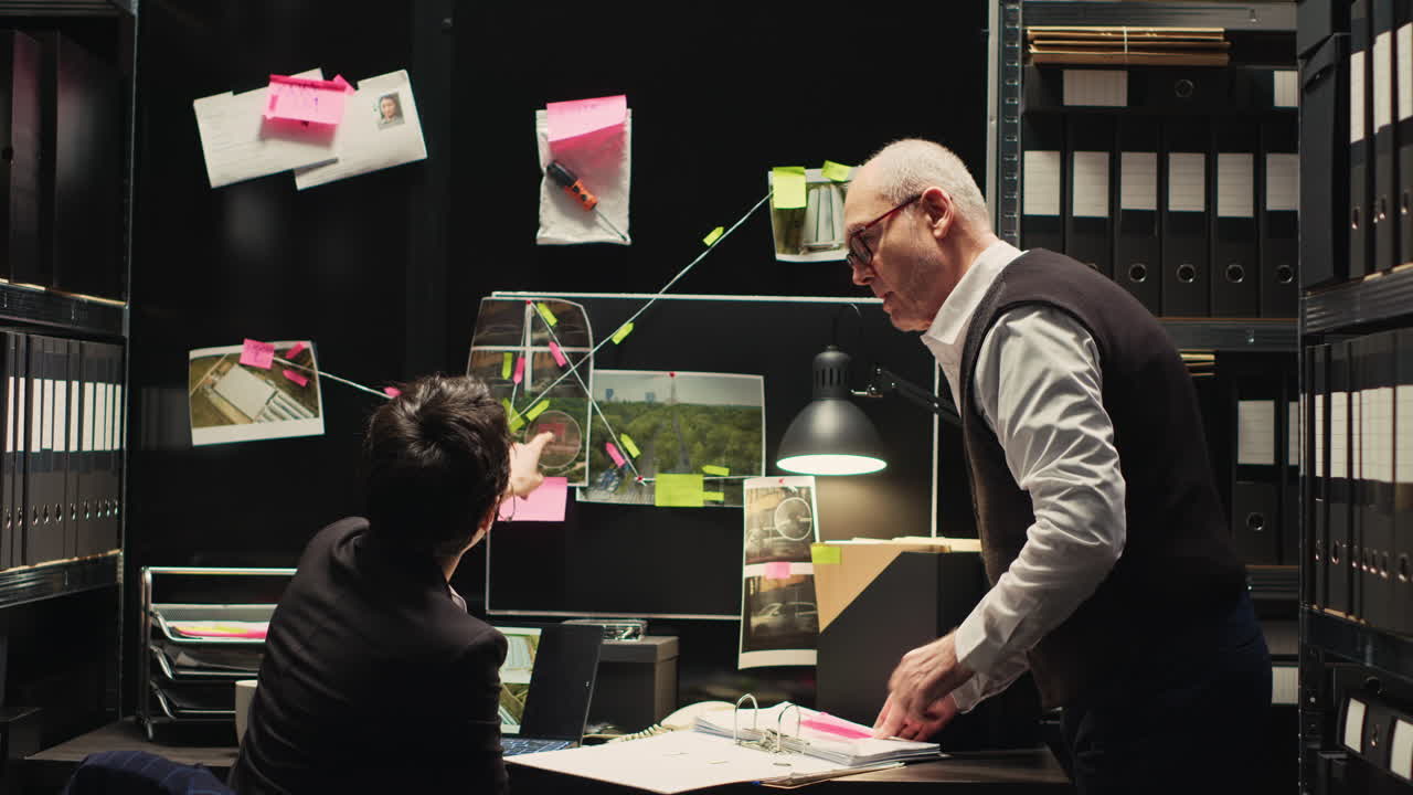 Detectives Investigating a Crime Scene