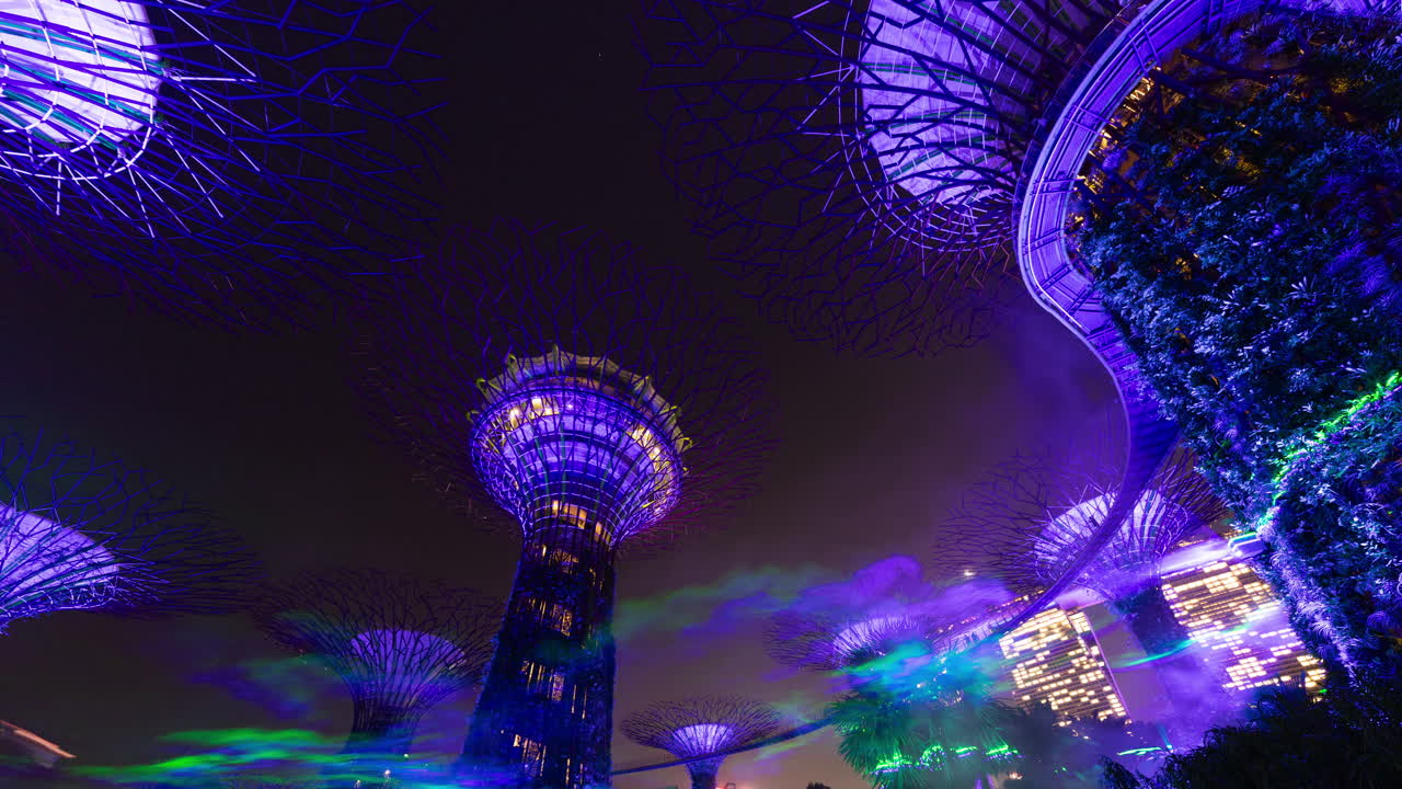 light show in the gardens by the bay in singapore