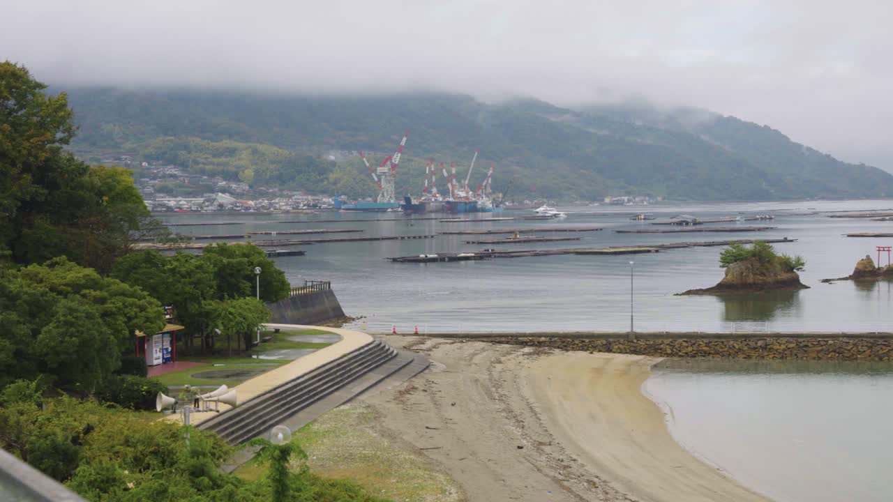 Etajima bay and Navy Road in Hiroshima Prefecture Japan, Cloudy Day