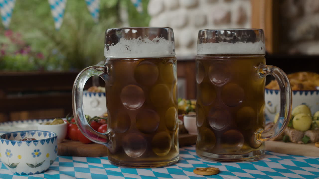 Oktoberfest party with beer and food