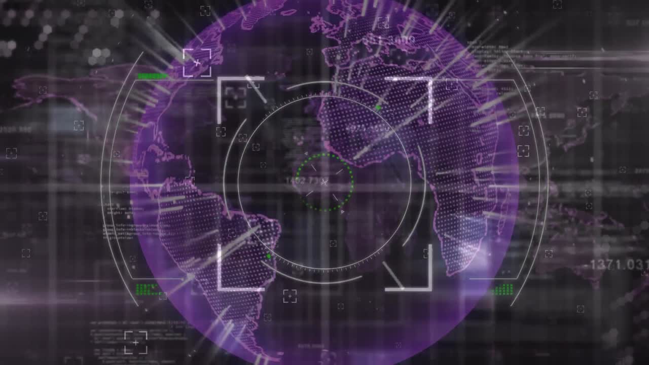 3d 지구가 카메라 객체와 함께 회전하고 있습니다.