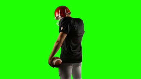 american football player on green screen