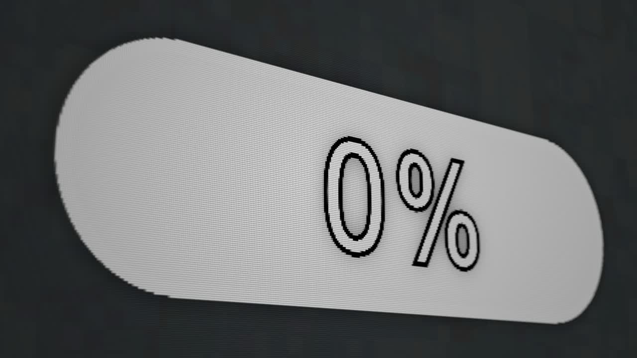 subida de la barra de progreso de píxeles animación de la pantalla de la computadora de cerca