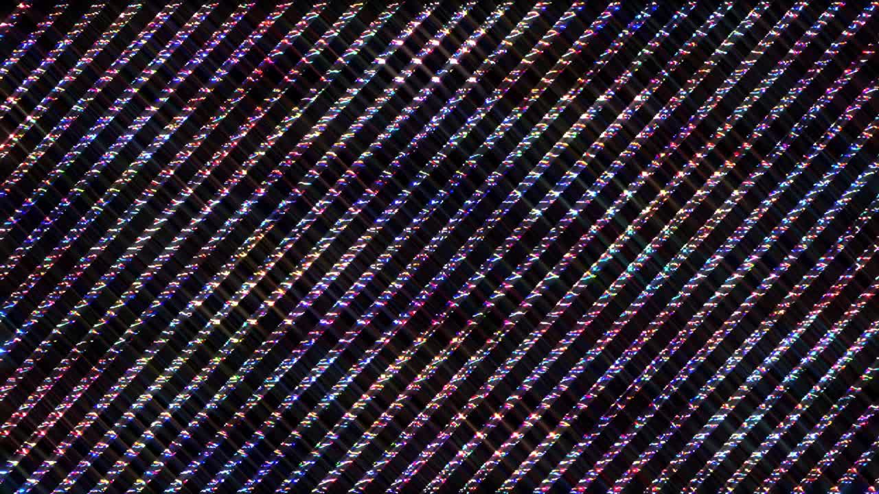 shining bright lines set wave motion, colorful, on black background