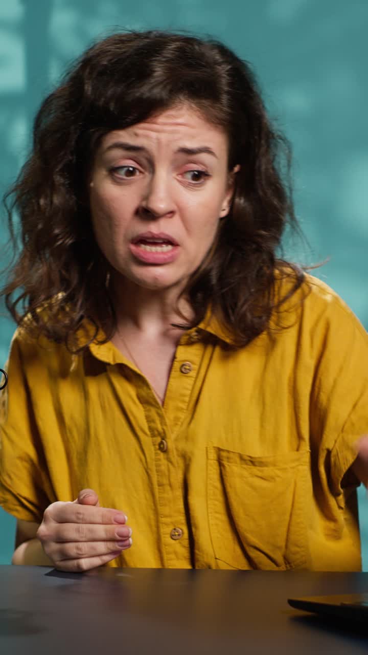 Donna frustrata che soffre di stress e mal di testa