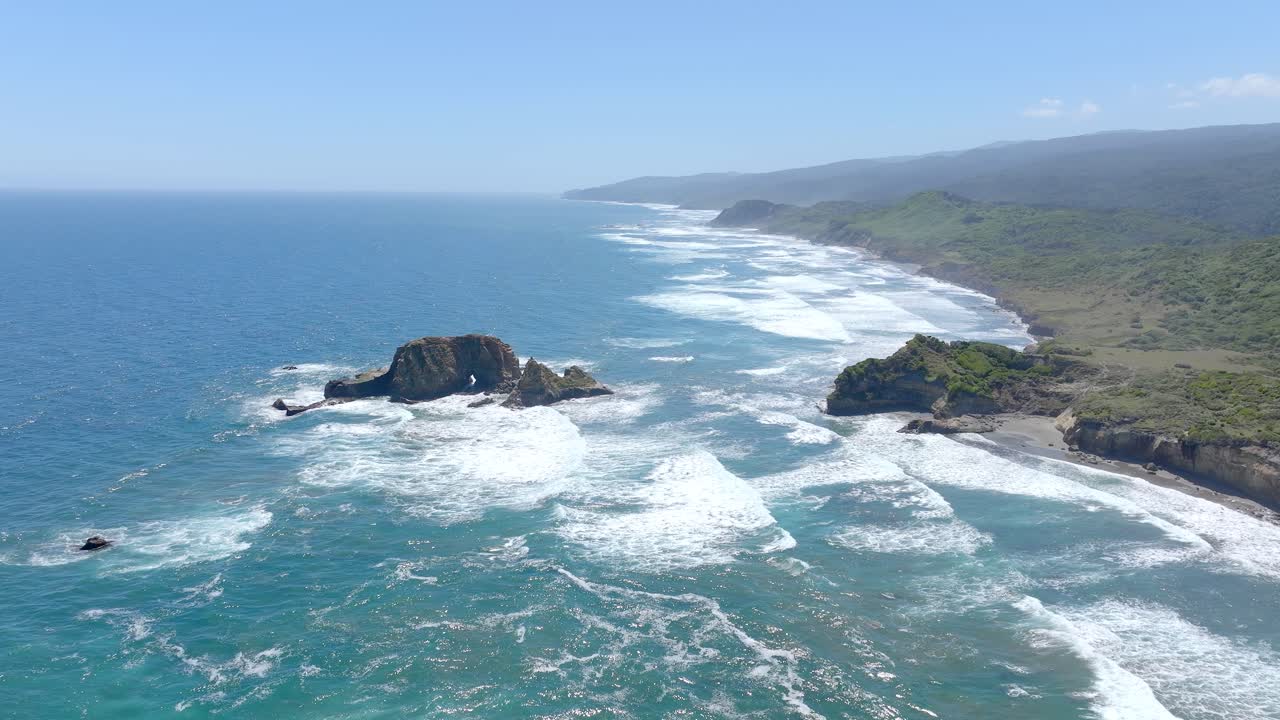 Aerial View Of Valdivian Coastal Reserve On Coastline Of Pacific Ocean