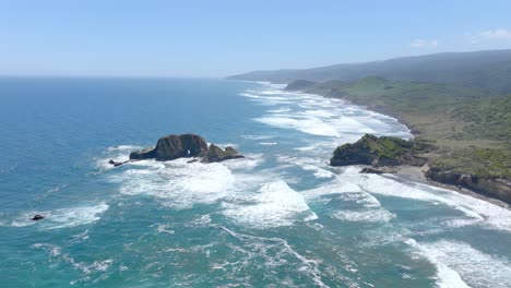 Aerial-View-Of-Valdivian-Coastal-Reserve-On-Coastline-Of-Pacific-Ocean