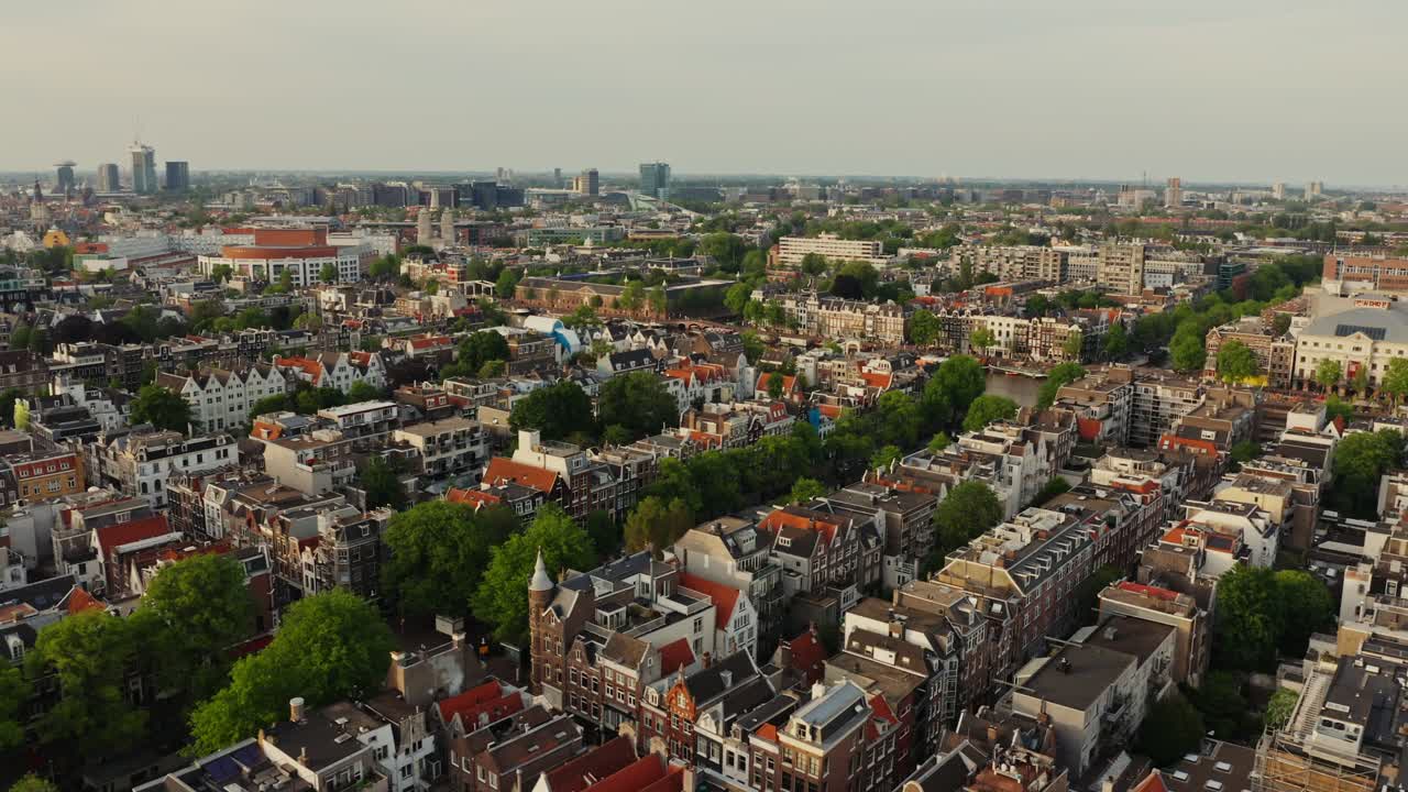 암스테르담 도시 풍경 공중 사진
