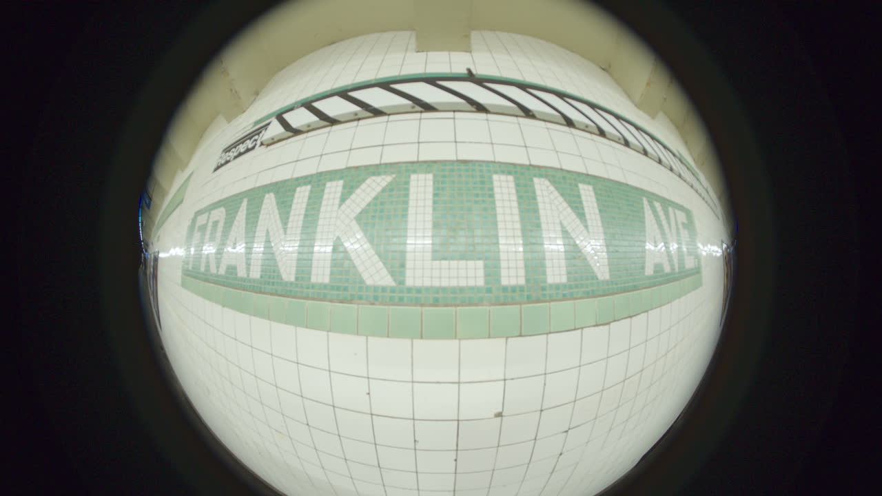 Handheld shot of the Franklin Avenue subway station. Shot in Bedford-Stuyvesant, Brooklyn.