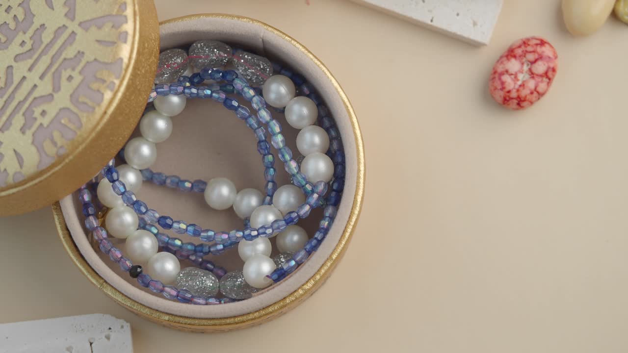 Beaded jewelry in a decorative box