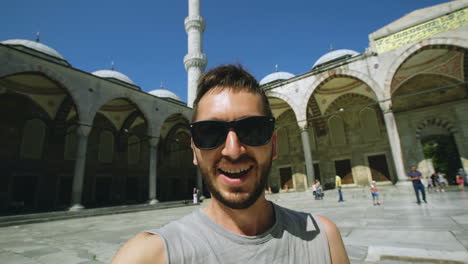 selfie at the blue mosque in istanbul