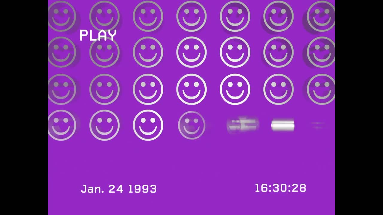 소음으로 화면 위에 미소 이모티콘 아이콘의 애니메이션