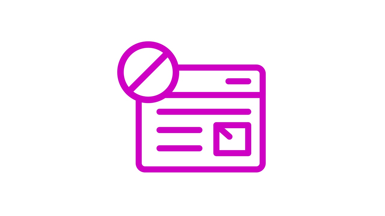 Animated Icon of a Blocked Web Page or Ad Blocker