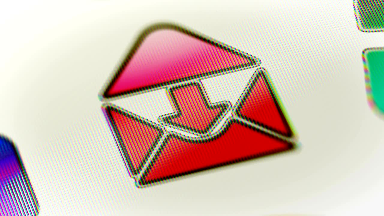 el icono de correo electrónico en la pantalla.