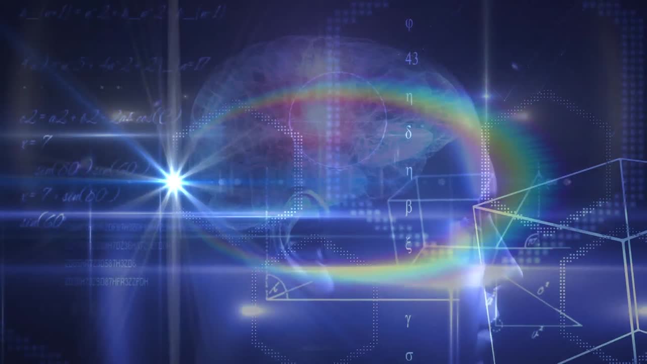 Animation of brain with technology and data processing