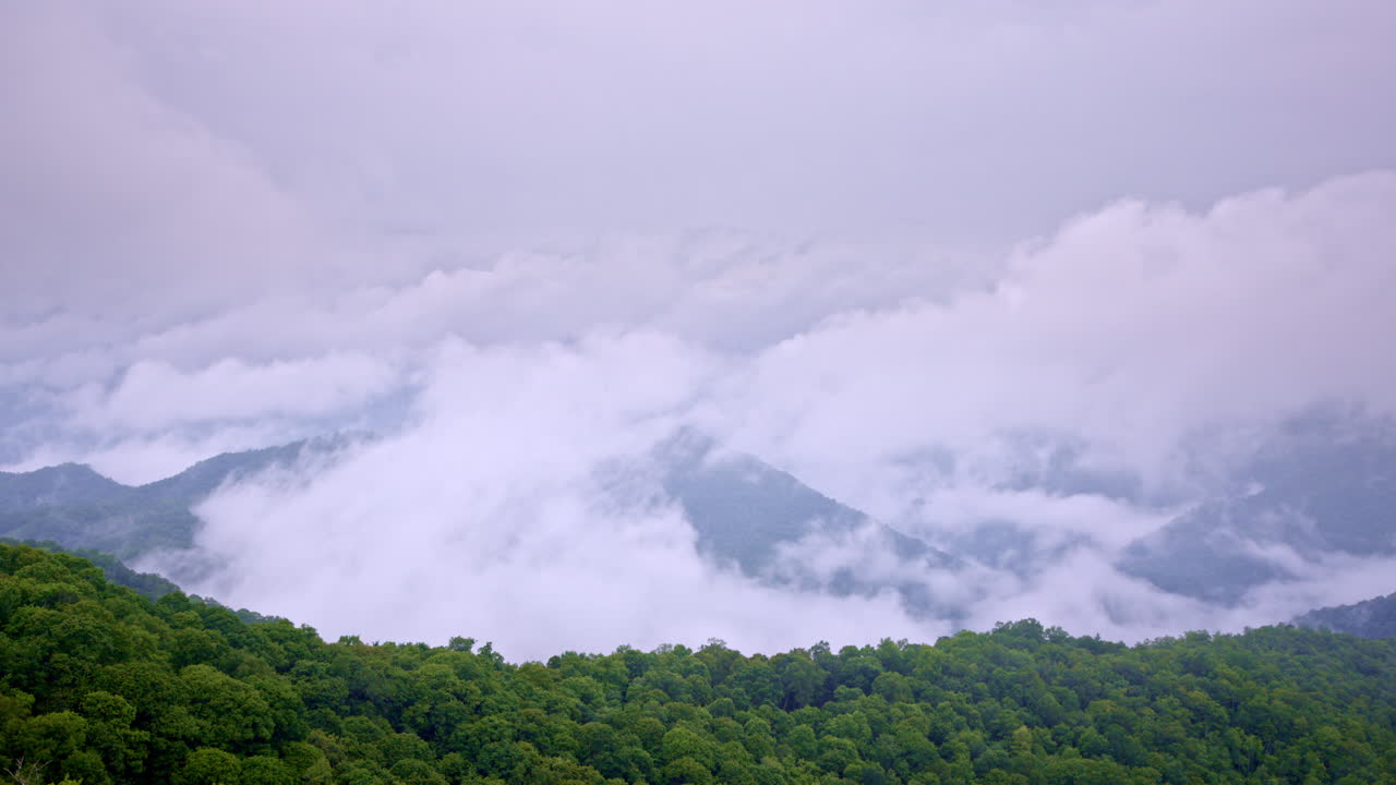 Hauntingly beautiful drone footage of foggy Smoky peaks